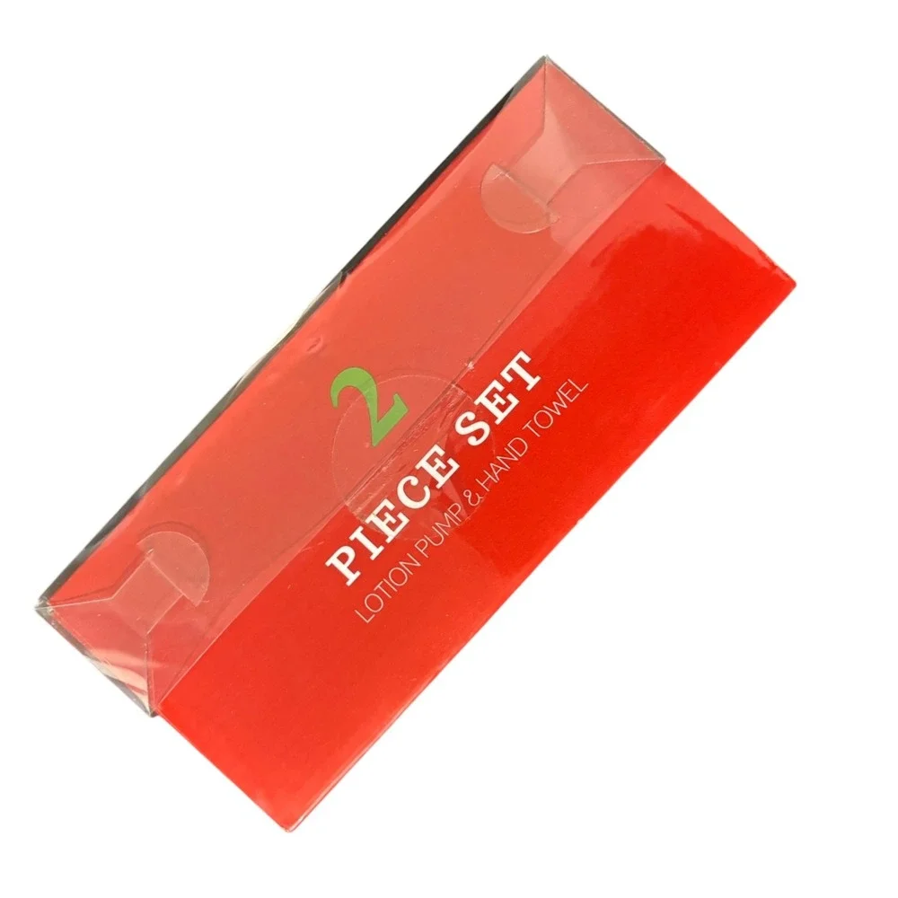 Avanti Christmas Joy Lotion Pump and Hand Towel‎ 2 Piece Set White Red Green